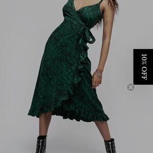 Disturbia Ophidia Snake Print Cami Midaxi Wrap Dress